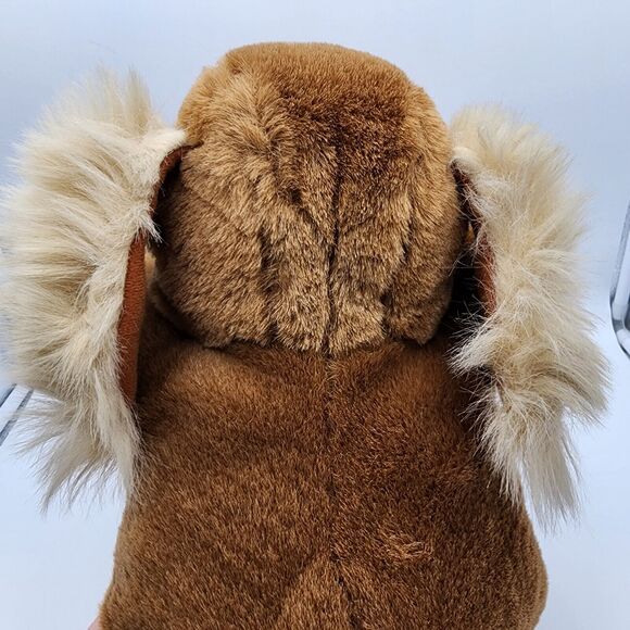 Vtg Union Toy Brown Dog Plush 15" Big Feet Floppy Fuzzy Ears Leather Nose 80s - Picture 7 of 13